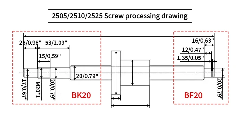 Kugel umlaufs pindel mit gerader Mutter und Ende nicht bearbeitet sfs1205 sfs1210 sfs1605 sfs1610 sfs1616 1200 2500 Länge-mm – Detail 10