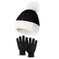 Marry Christmas Hat Gloves Set for Baby Cute Fur Ball Children Knitting Hats Boys Girls Winter Warm Accessories 1-4 Years Old 2