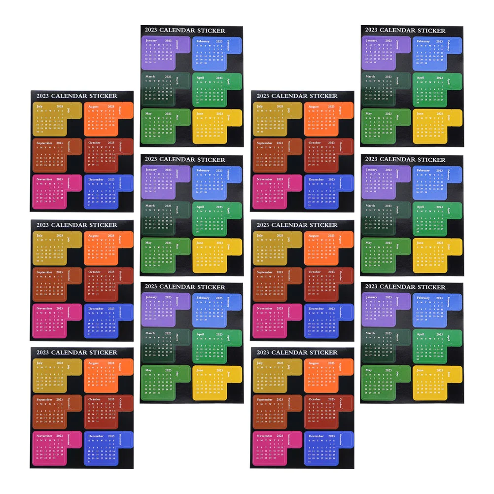 

12 Sheets Coloured Stickers Month Index Convenient Planner Calendar School Book Tabs Household Office DIY