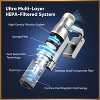 Aspirateur sans fil LAMZIEN V12PRO, 32000PA/40 min d'autonomie, filtration HEPA efficace, avec phare LED vert, brosse anti-emmêlement en forme de V pour sols durs, tapis et poils d'animaux 6
