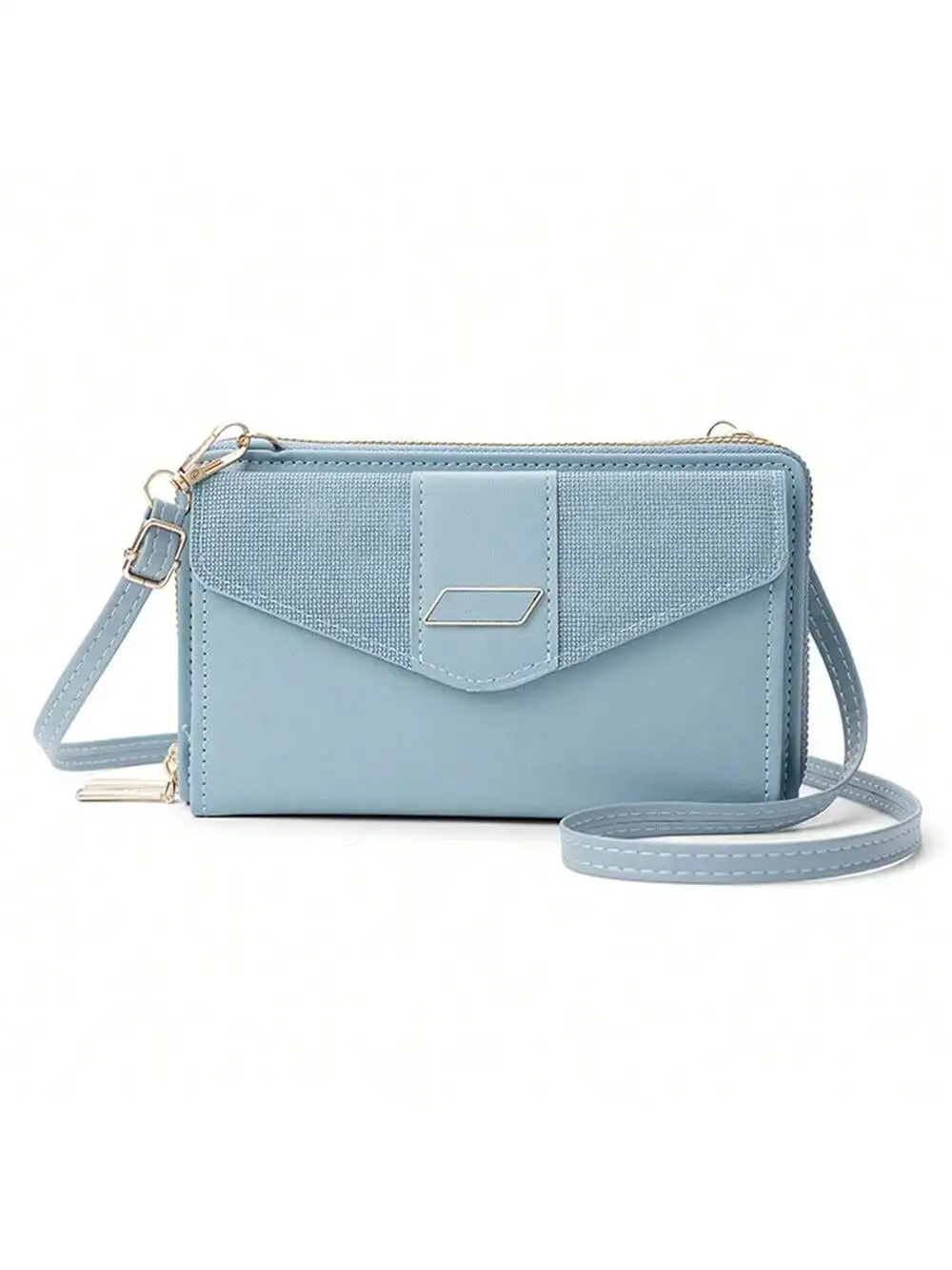 Women's Phone Bag Wallet Korean Multi Card Position Double Zipper Shoulder Crossbody Bag