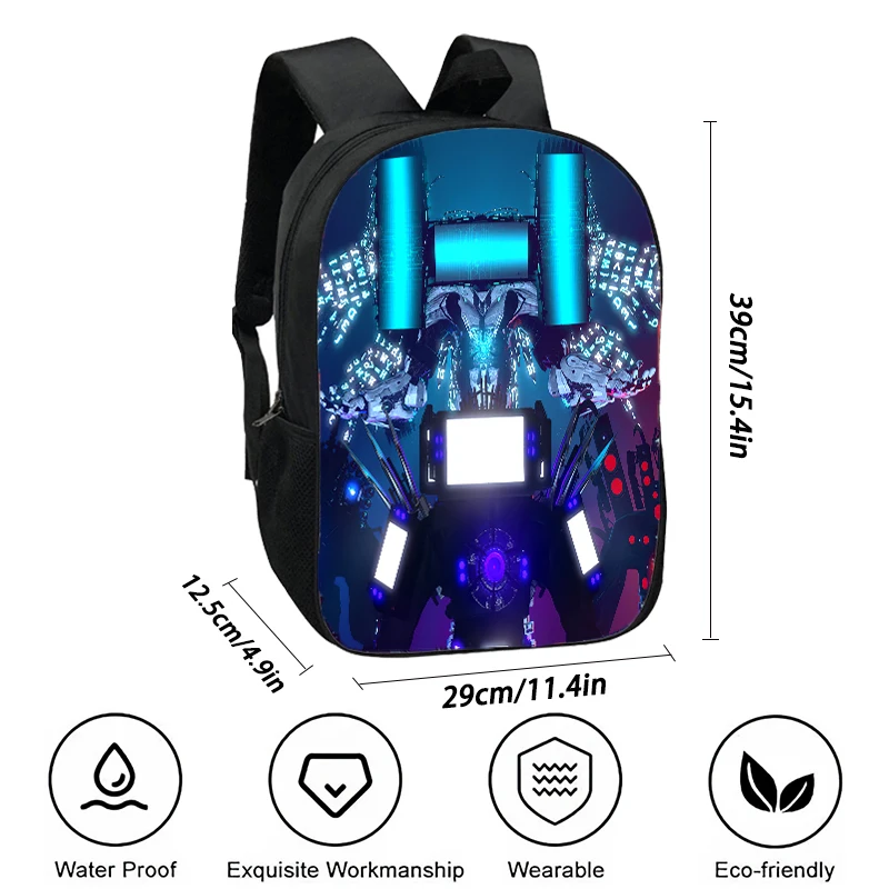 Skibidi Toilet School Bag for Boys  Skibidi Camera Man Children Backpack,Light Weight and Durable Titan TV Man Kids Bags