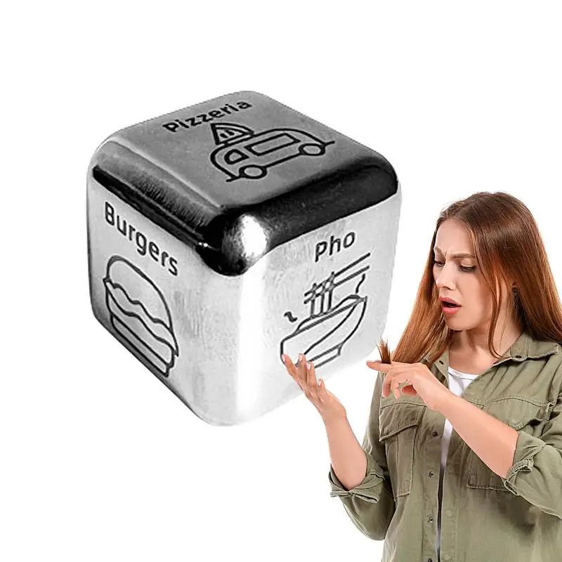 

Декоративные игральные кости для пары, набивные игральные кости из нержавеющей стали для еды, наполнители для пакета Goodie, легко чистить кости для сбора искусственных костей