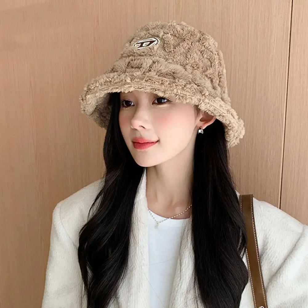 

Stylish Durable Hat Polyester Fiber Hat Stylish Plush Fisherman Hat Warm Breathable Outdoor Adventure Gear for Women Autumn