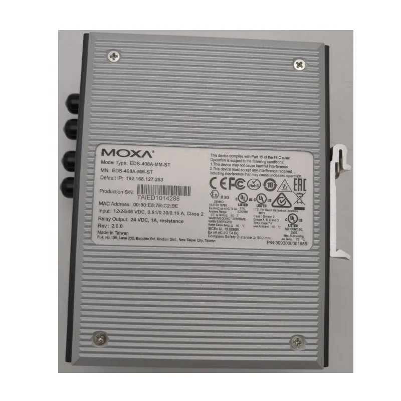 

MOXA EDS-408A-SS-SC-T Entry-level managed Ethernet switch with 6 10/100BaseT(X) ports