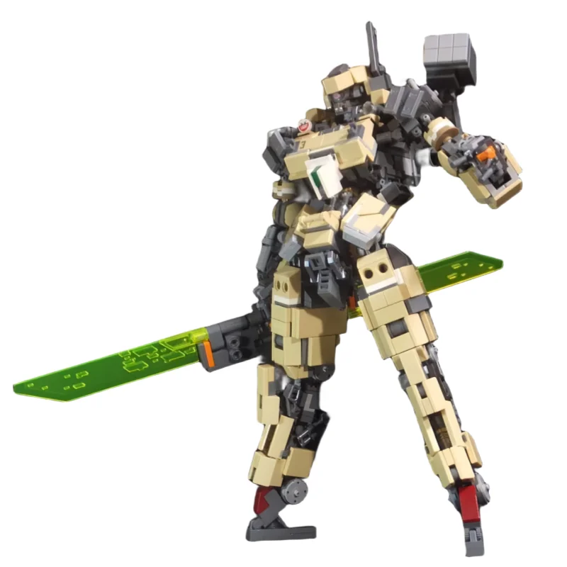 Desert Soldier Sand Dune Exoscheletro Mech Building Block Moc Assembly Model Handmade Small Particle Toy Action Characters