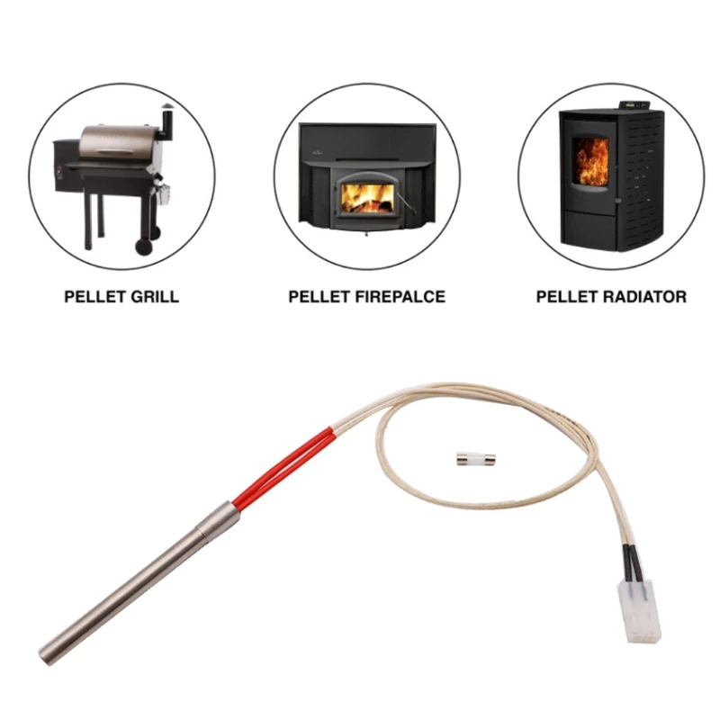 Wood Pellet Stove Part Grill Ignition System Ignition High Voltage Line 350W 220V Ignition Igniter Hot Rod Pellet Stove 10*140/150/170mm 1.5 O15 19