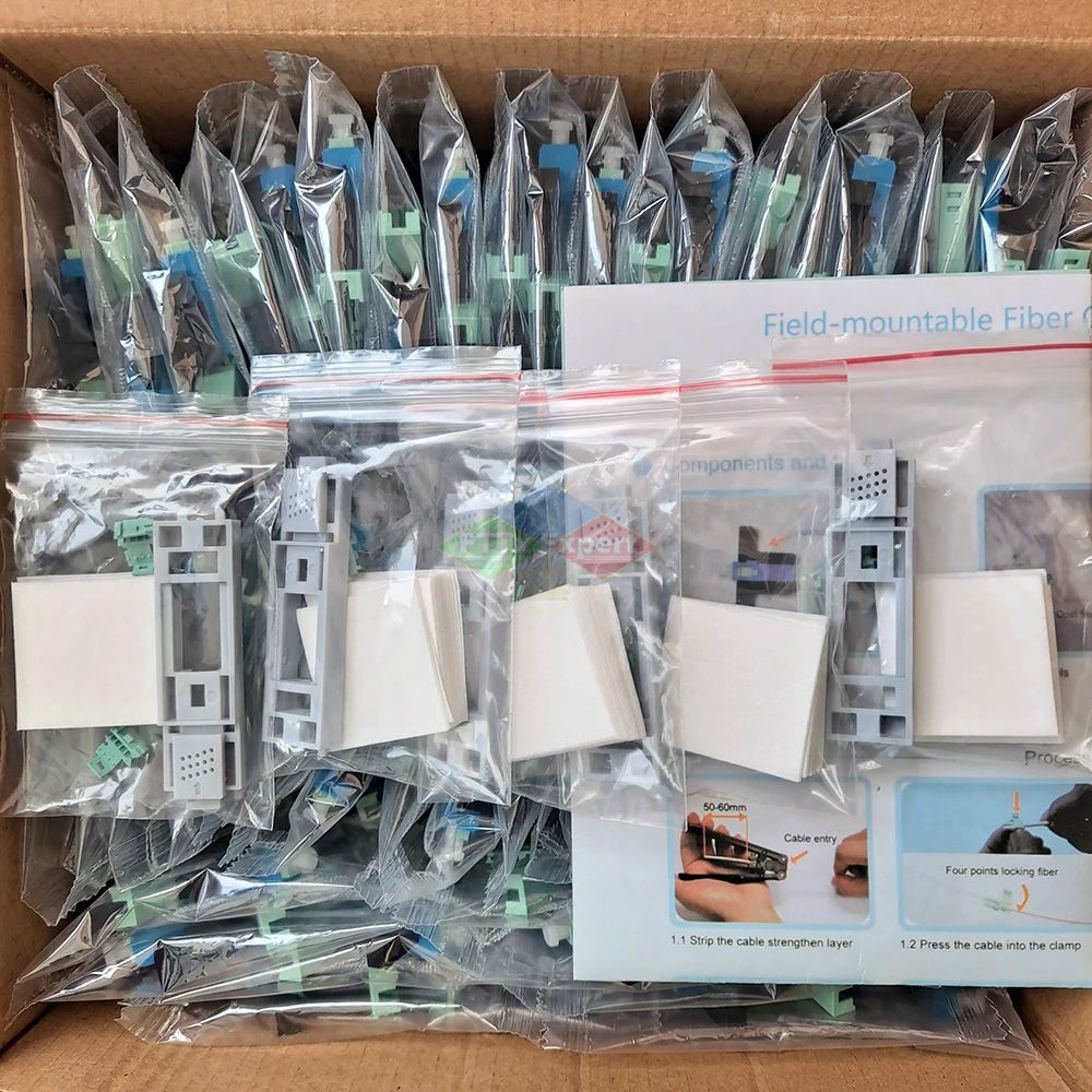 High Quality 53MM SC UPC SM Single-Mode Optical Connector FTTH Tool Cold Connector Fiber Optic Fast Conector