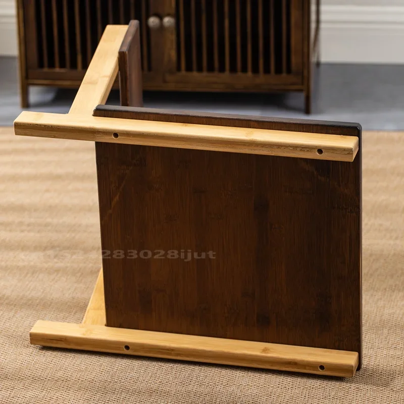 Bamboo Legless Chair, Tatami Floor Backrest, Japanese Style Zen Seat-Eco-Friendly Living Room Furniture, LED Desk Lamp