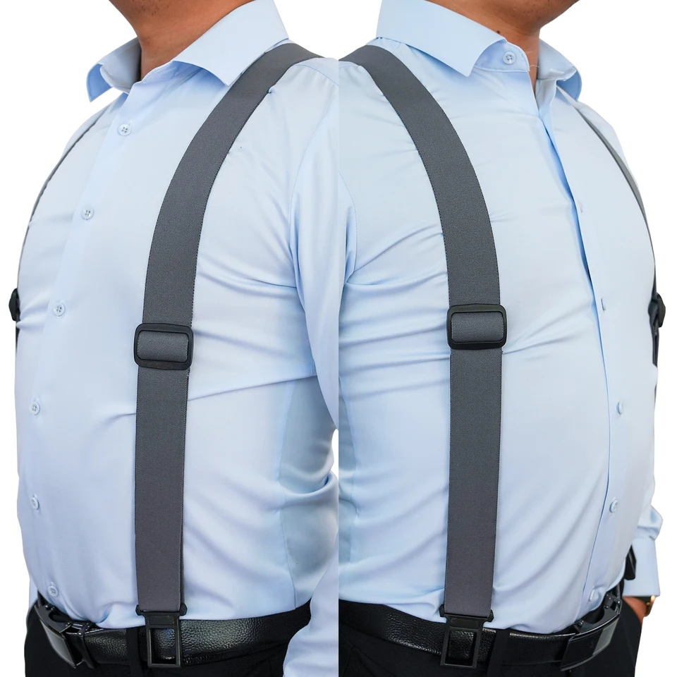 KUNN Bretelles réglables à clip latéral pour homme, 5,1 cm, taille