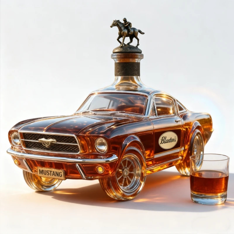 New modern style car Mustang whiskey bottle with high borosilicate