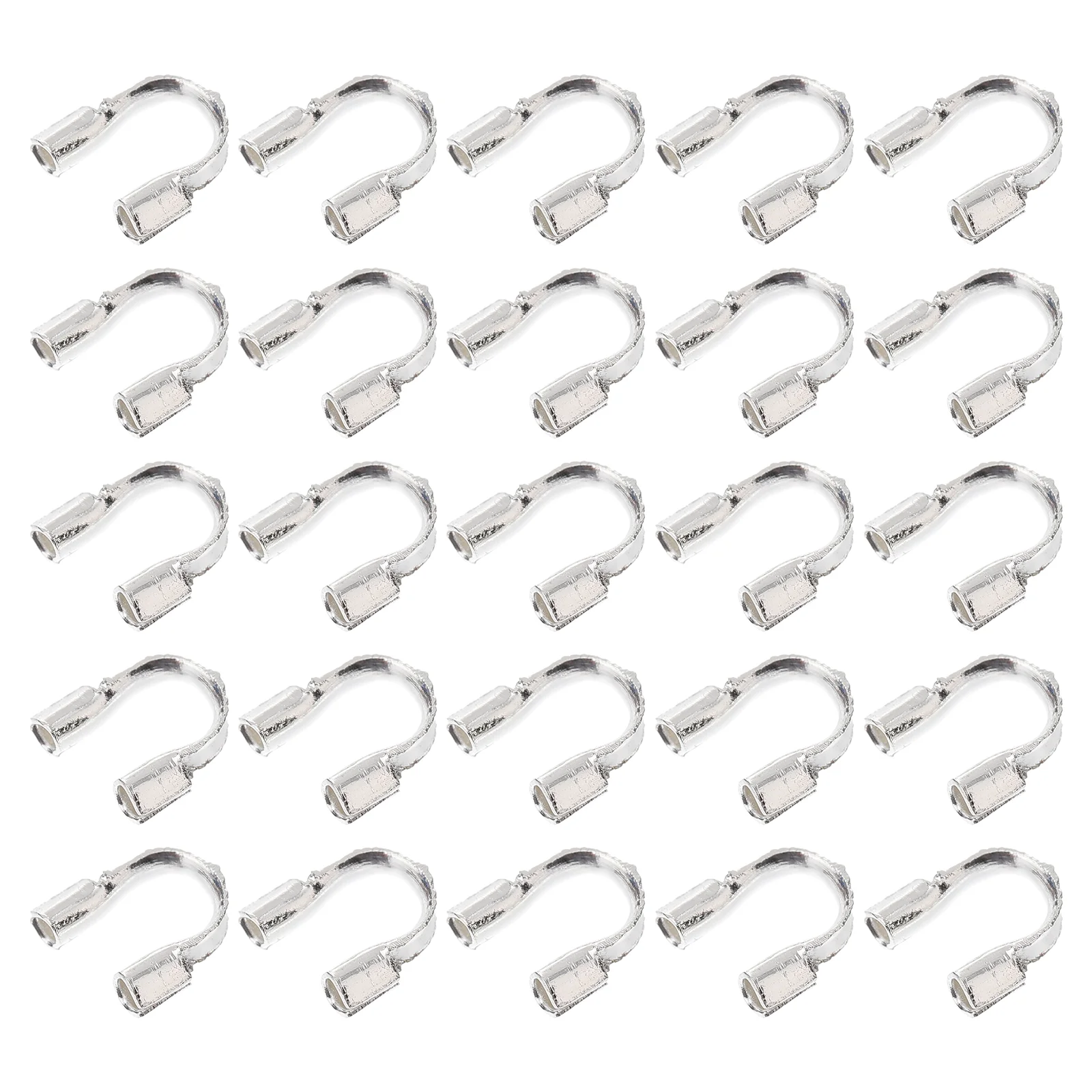 

200pcs Wire Guardian Wire Thread Protectors U Shape Wire Guard for Earring Bracelet Jewelry Making Silver Color