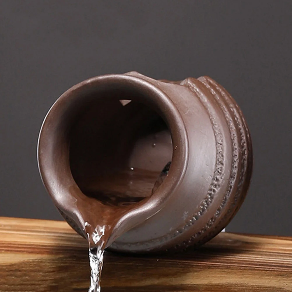 Water Fountain Ceramic Jar Water Fountain Fish Tank Water Dispenser Aquarium Waterfall Filter Roller Decoration