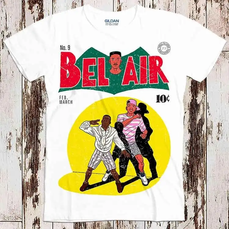 Fresh Prince Of Bel Air Vintage Magazine T Shirt Will Smith Anni '90 Funny Film Retro Gift Design Style Top Tee 8986