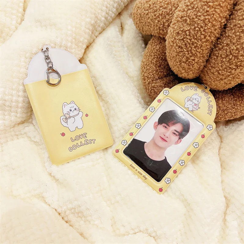 3 Inch Kawaii Photocard Holder Kpop Idol Photo Card Holder Photo Bus Card ID Idol Photocard Pendant Keychain photo card holder photocard holder