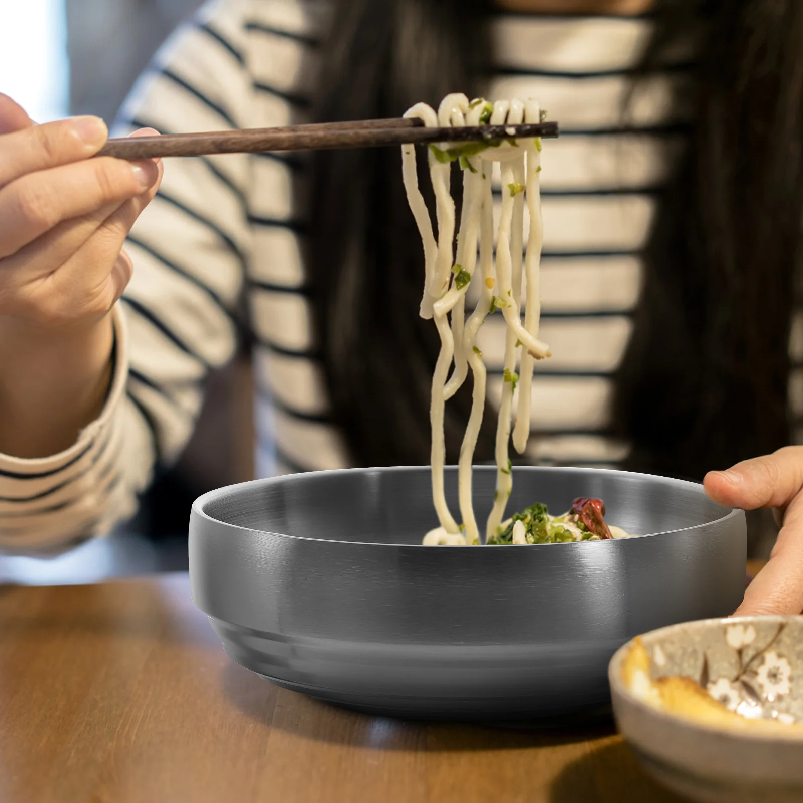 

Stainless Steel Bowls Ramen Bowls Korean Bowl Vegetable Salad Noodle Soup Udon Hot Soup Cereal Rice