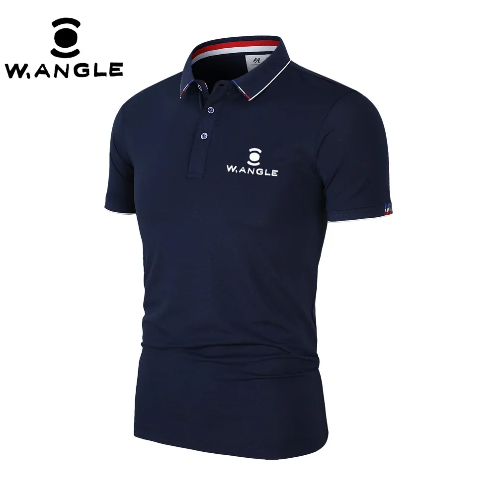 WANGLE 남녀공용 골프 상의, 캐주얼 비즈니스 반팔 티셔츠, 야외 스포츠, 빠른 건조 폴로 셔츠, 여름 패션