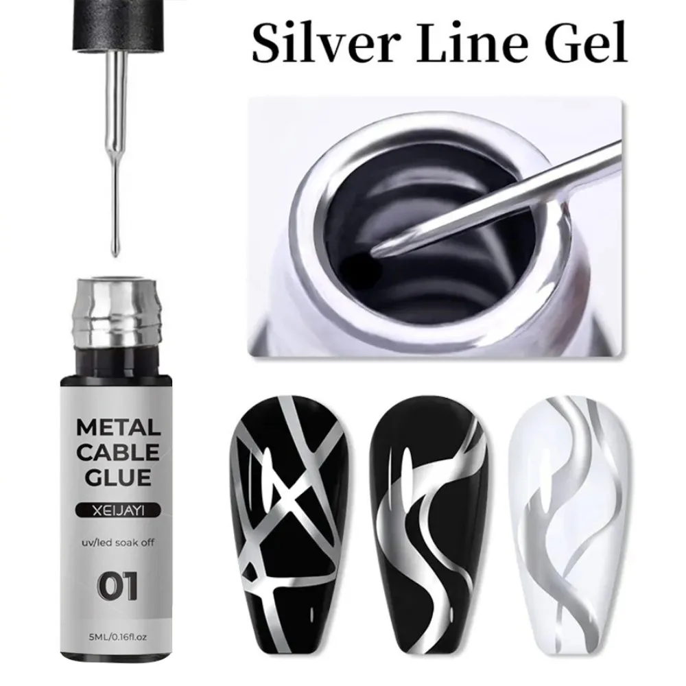 

XEIJAYI Gel Nail Polish Superbright Platinum Flash Nail Polish Painted Metal Platinum Glitter Gel Varnish with Sparkles Nail Art