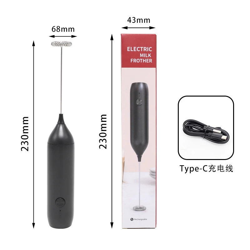 USB Rechargeable MINI Milk Frother  Foam Maker Coffee Whisk Mixer Electric Handle Blender Egg Beater 6