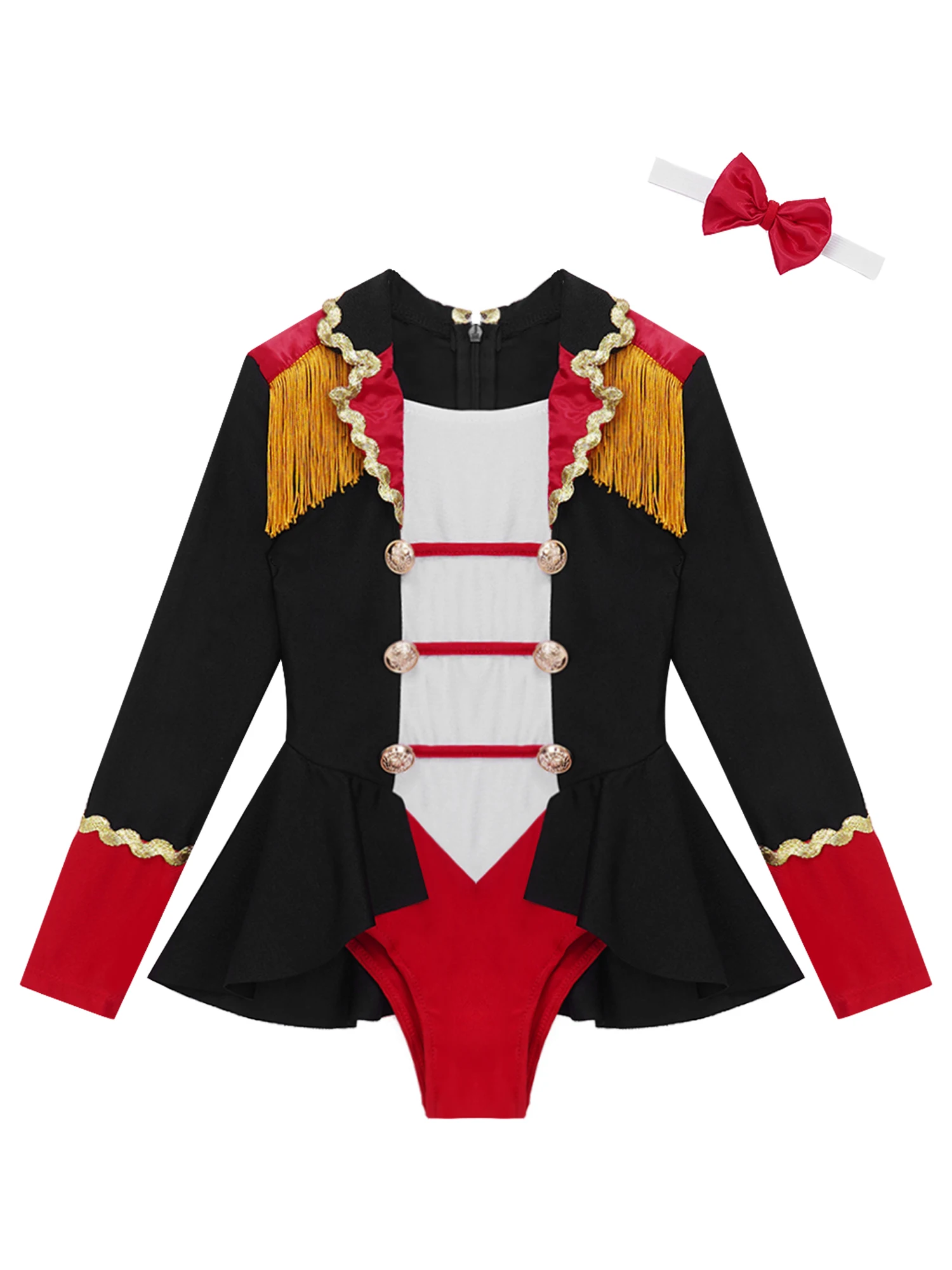 Kids Girls Circus Cosplay Jumpsuit with Tie cosplay costume