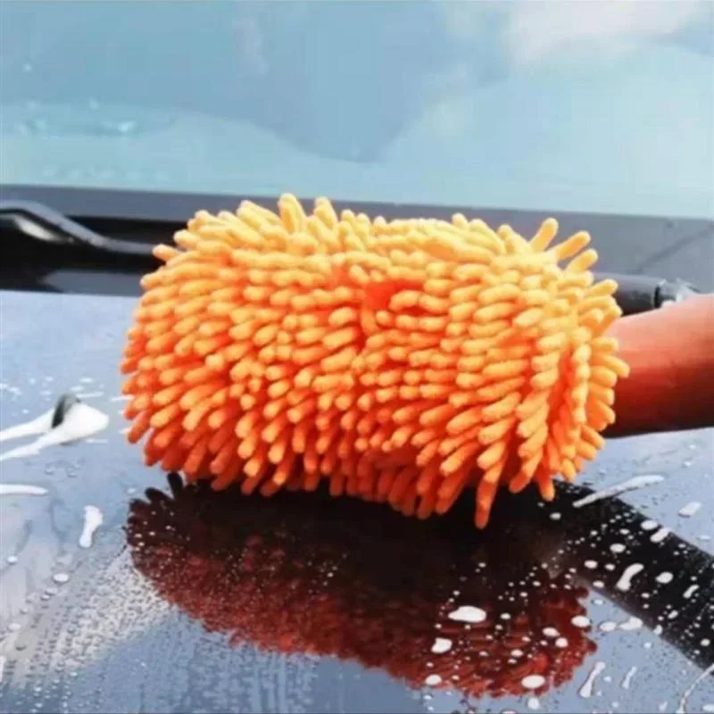 Car Wash Mitt, Premium Chenille Microfiber Wash Sponge, Scratch-Free Ultra Absorbent Cleaning Glove, Sponge Washing Tools