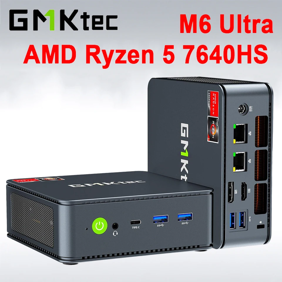 GMKtec M6 Ultra AMD Ryzen 5 7640HS Mini PC Windows 11 Pro 2*DDR5