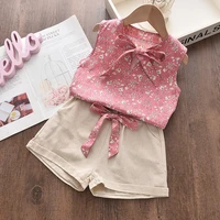 Vêtements d'été pour bébés filles, gilet sans manches et short, 2 pièces/ensembles, vêtements pour tout-petits, Costume de mode pour nourrissons, survêtements pour enfants, nouvelle collection 3