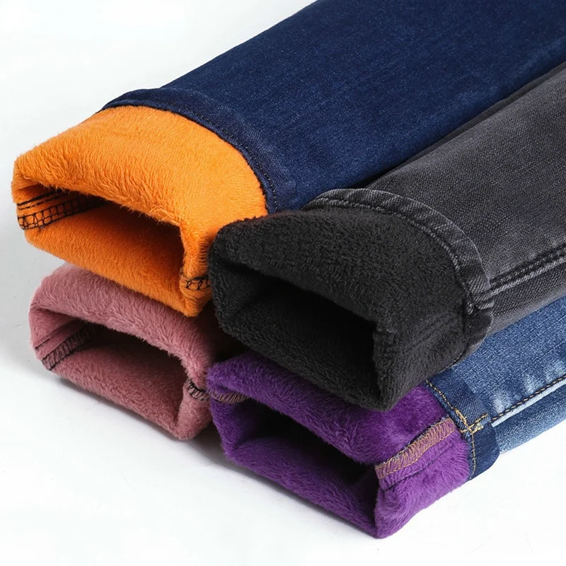 Winter Warm Jeans Woman 2022 High Waist Casual Velvet Ladies Trousers Female Pantalon Denim jeans for Women Pants clothe