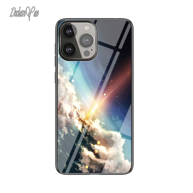 Custodia in vetro DECLAREYAO di lusso ultra sottile in vetro temperato rigido a specchio per iPhone 11 Pro Max_voghion.com