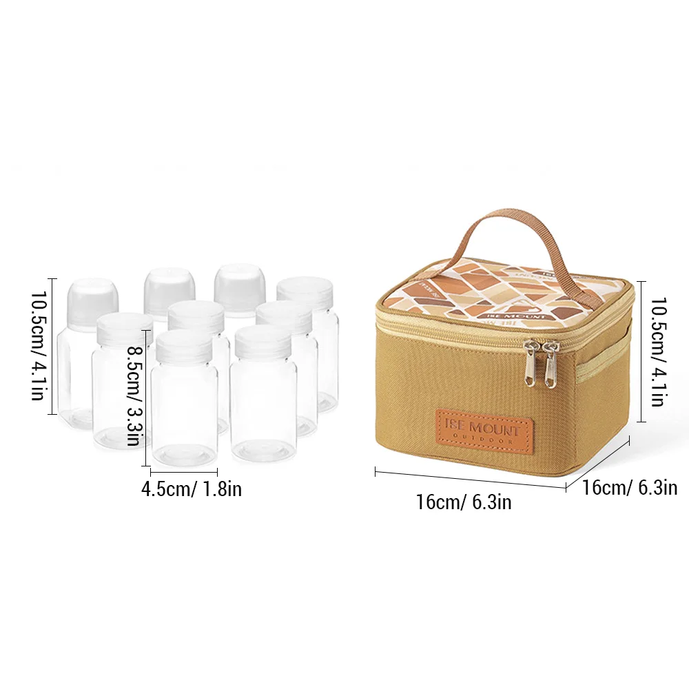 Outdoor Spice Shaker Seasoning Dispenser Spice Containers Camping Seasoning Bottle Camping Spice Kit Set with Travel Storage Bag 6