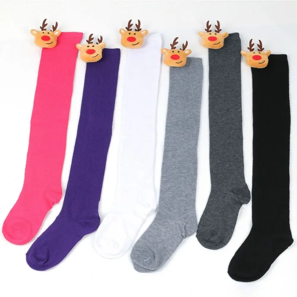 

Colorful Striped Christmas Over Knee Thigh Socks Xmas Party Dacron Costume Accessory Women Boot Sock Knee-High Warm Stocking