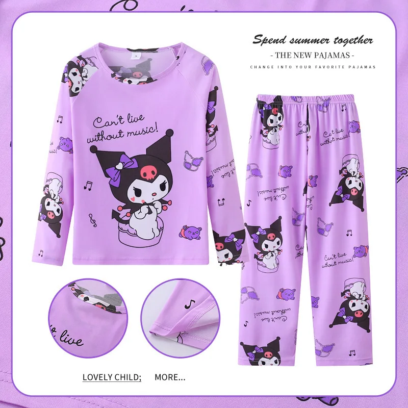 Pijamas MINISO Disney para niños, conjuntos de pijamas de manga larga, princesa Frozen Elsa Winnie the Pooh, ropa para niños, Pijamas para niñas pequeñas - Imagen 2