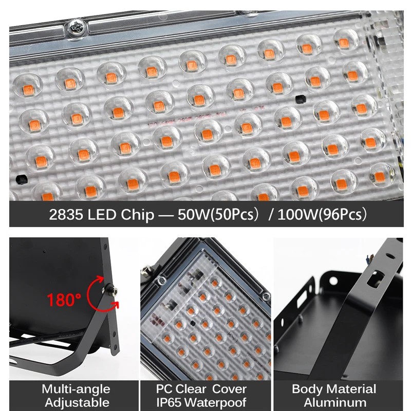 Espectro completo led planta crescer luz 50w 100 200 ac 220v alumínio caso tripé vegetal fruta flor estufa interior lâmpada de preenchimento