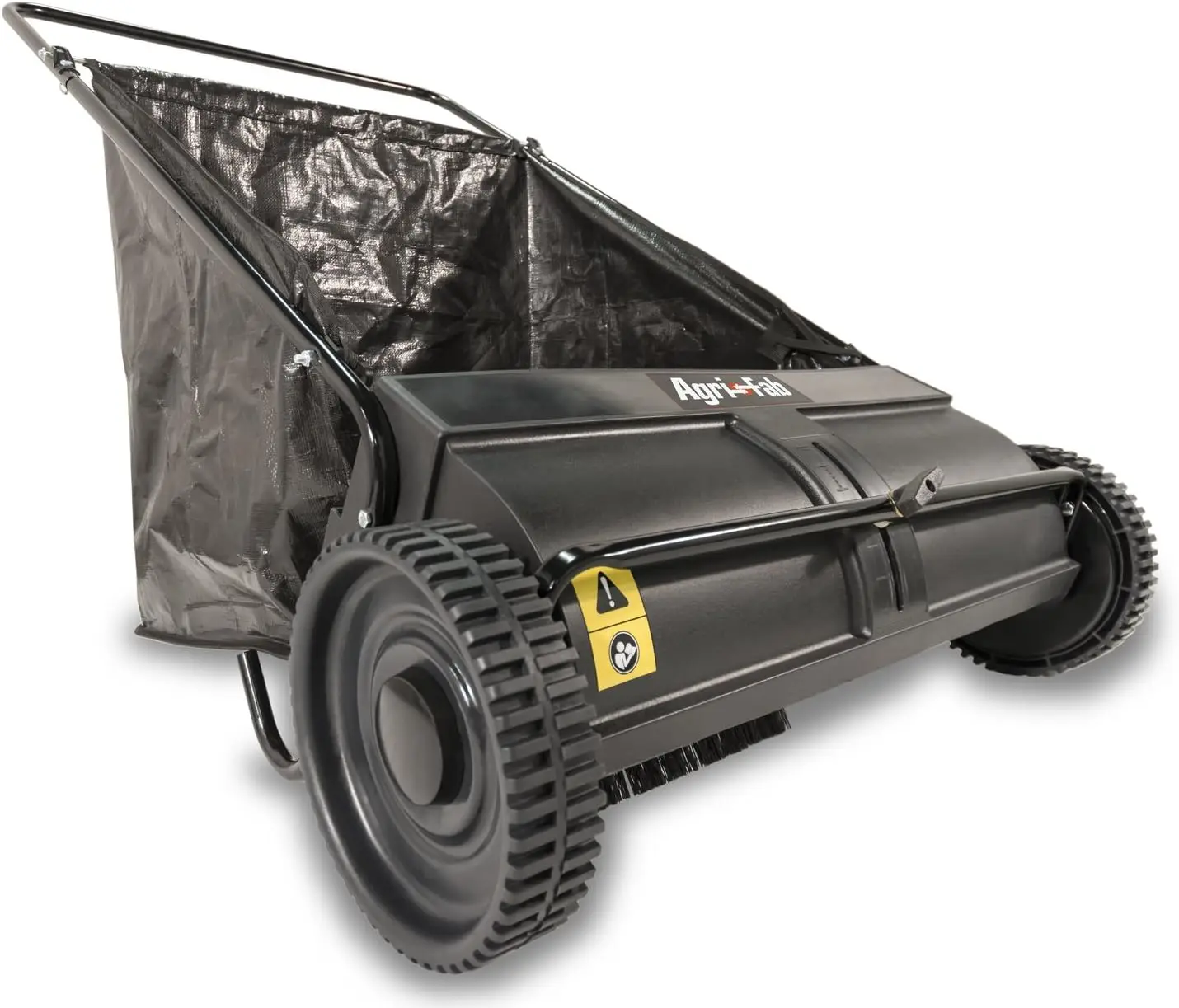 Behind Lawn Sweeper, 7 cu. ft Hopper Bag Capacity; Leaf & Grass Cathcher, with Adjustable Brush Height