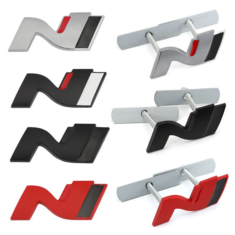 3D Metallo N Emblema Griglia Badge Adesivi Decalcomania Per Hyundai N Line I30 I20 Sonata Accent Tucson Elantra Ix35 Coolpad Azera Getz