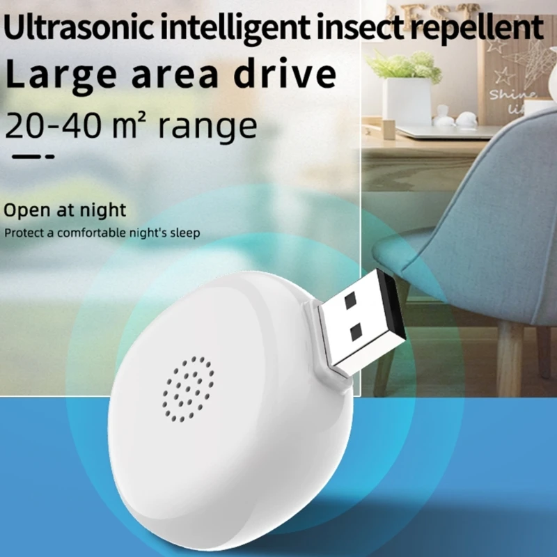 USB Ultrasonic Repeller Roaches Bed Mouse Rodent-Mosquito-Repeller 360&deg;-Efficient Controls Repellers