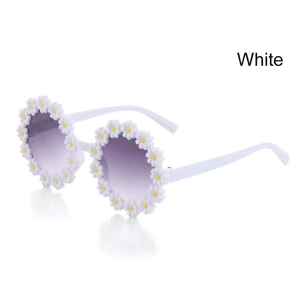 Süße Gänseblümchen-Sonnenbrille für Kinder, runde Blumen-Sonnenbrille, Kinder, Outdoor-Sonnenschutz, modische Sommerparty_voghion.com