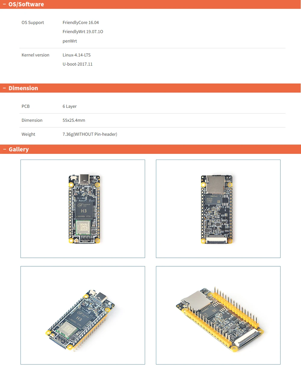 Nanopi Duo2 Allwinner H3 Quad-Core 512MB DDR3 Wifi Bluetooth Ubuntucore Iot Deve