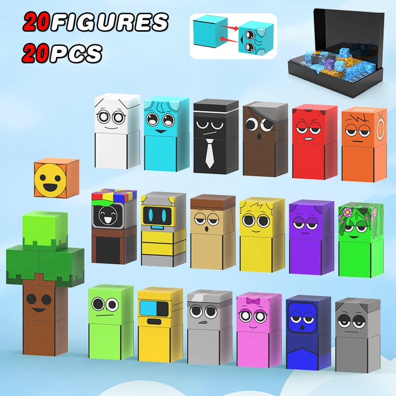 Magnetic Building Blocks Magnetic Assembly Toy Magnetic Alphabet Toys Sprunki Figures Magnetic Blocks Set Build Mine Magnet World Frozen Edition Sensory Toys Princess Castle Birthday Easter Gifts
