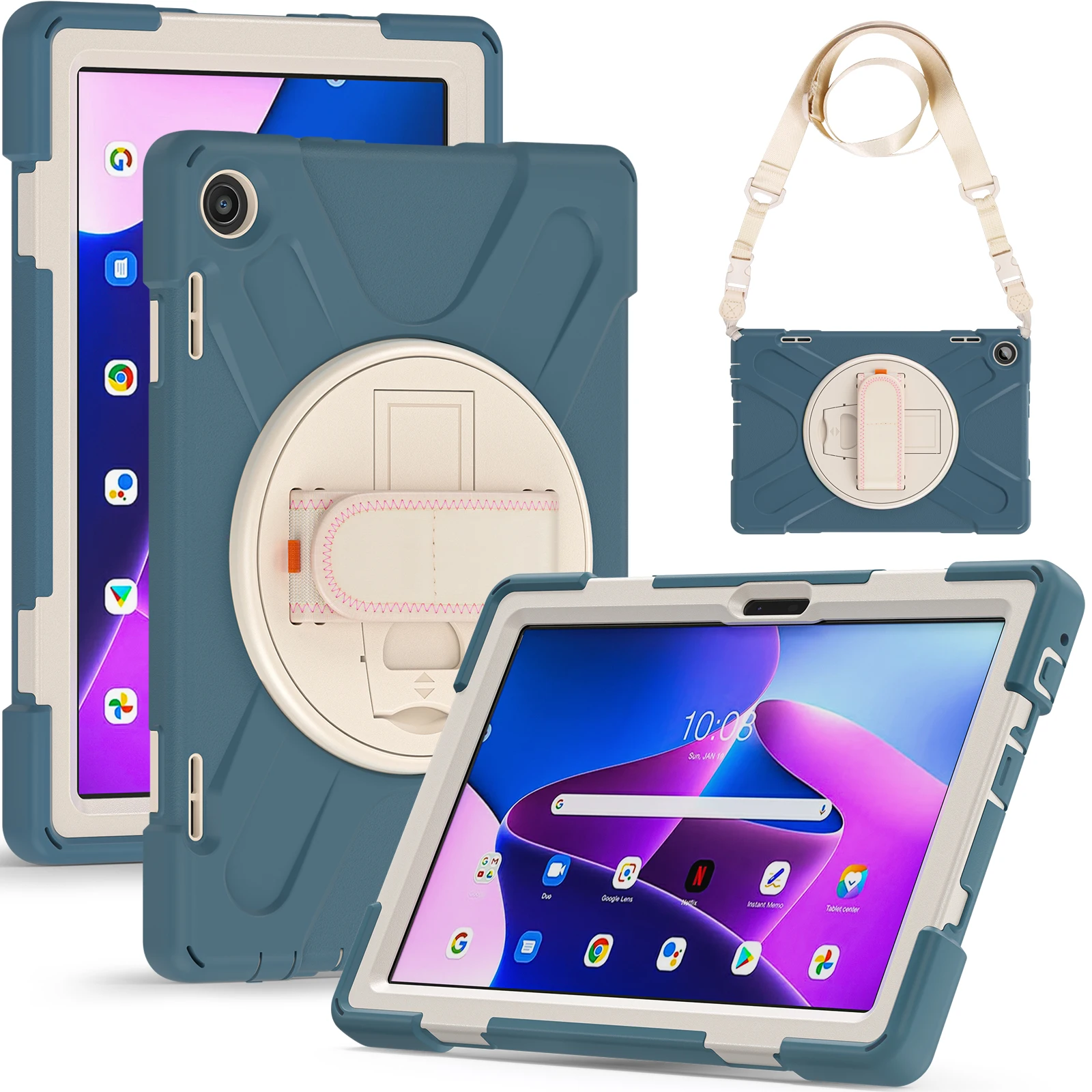 Silicone Shockproof Rotating Stand Case with Handle