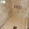 Bathroom Shower Niche Insert with Foot Rest and Soap Holder Waterproof ABS Wall Shelf Easy Installation 2 Shelves Lightweight & 2