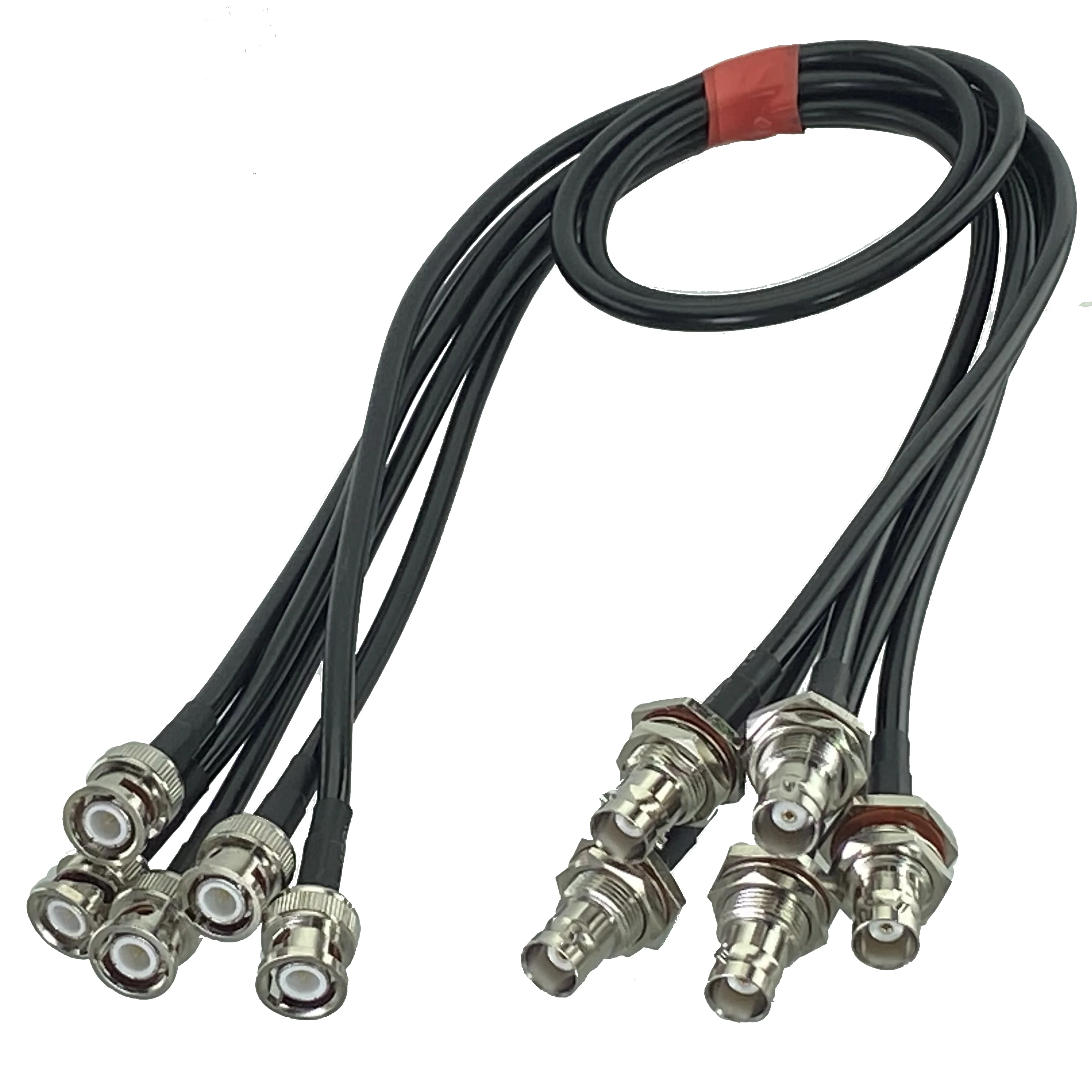 Plugue Macho Bnc para Bnc Fêmea Jack Bulkhead Friso Conector rf Pigtail Coaxial Jumper Cabo Terminais de Fio Polegadas10ft Rg58