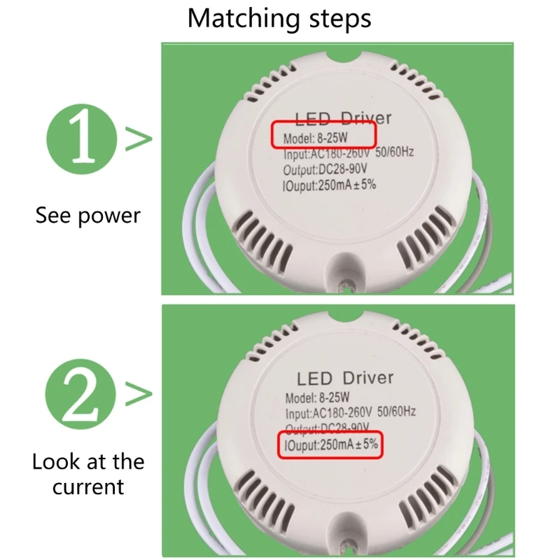 조명 변압기 Led 구동 전원 공급 장치 Led 천장 조명 구동 전원 안정기 AC180-260V 전원 8-12W/8-25W/22-40W