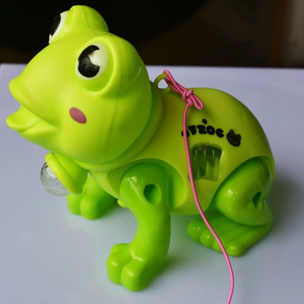 With Music Projection Electric Frog Educational Cartoon Frog Electric Pull Rope Frog Toys Reusable Plastic Classic