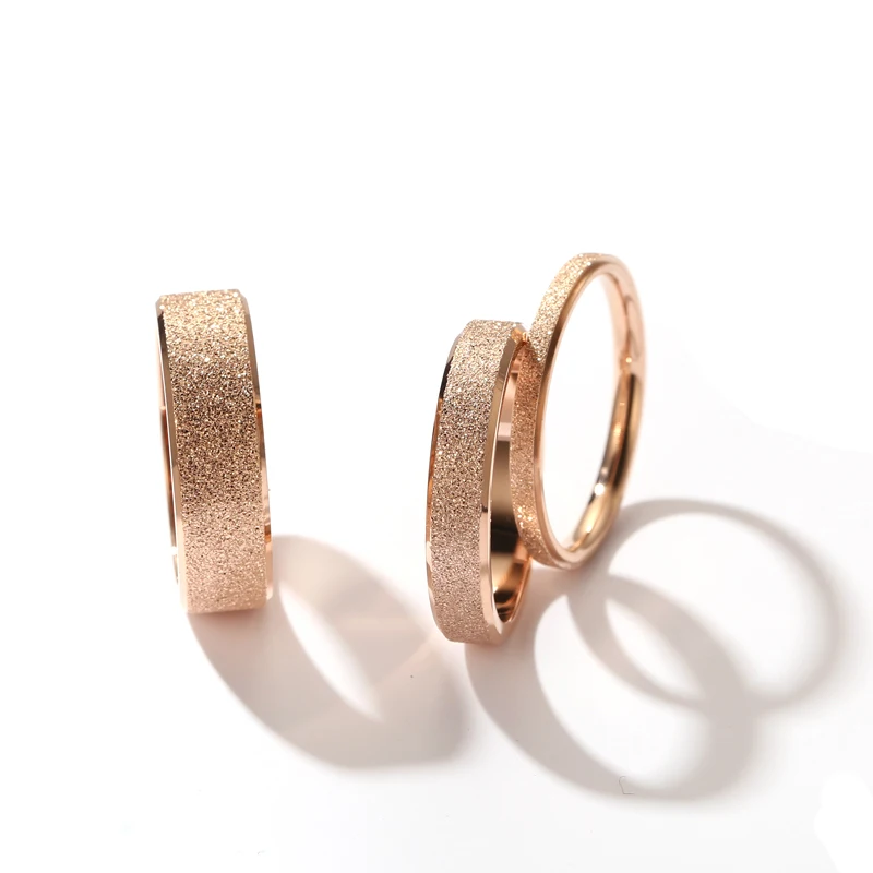 Frosted Ring for Women Men 2mm/4mm/6mm Wide Gold Silver Color 316L Stainless Steel Elegant Finger Jewelry Not Fade (R026) 2