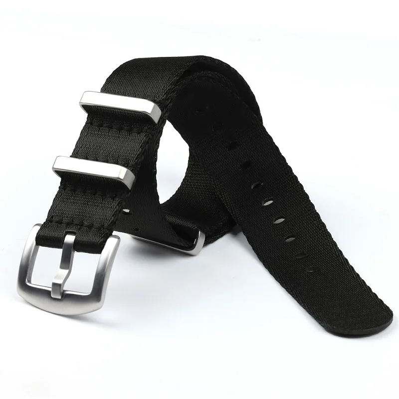 Durable Nylon Fabric Wristband with Stainless Steel Buckle - Available in Multiple Sizes