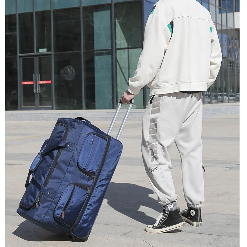 Large-capacity Travel Bag Oxford Cloth Folding Water-repellent Wear-resistant Luggage Bag Expandable Out-boarding Business Bag