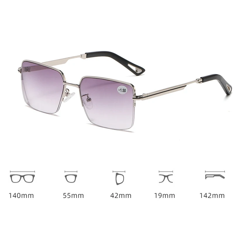 Gradient Finished Myopia Glasses New Trend Square Blue Light Blocking Eyewear Unisex Luxury Frame Near Sight Diopter Eyeglasses 6