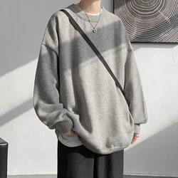 Autumn Winter Warm Sweaters Men Casual Round Neck Sweater Male Loose Knitted Pullovers Man