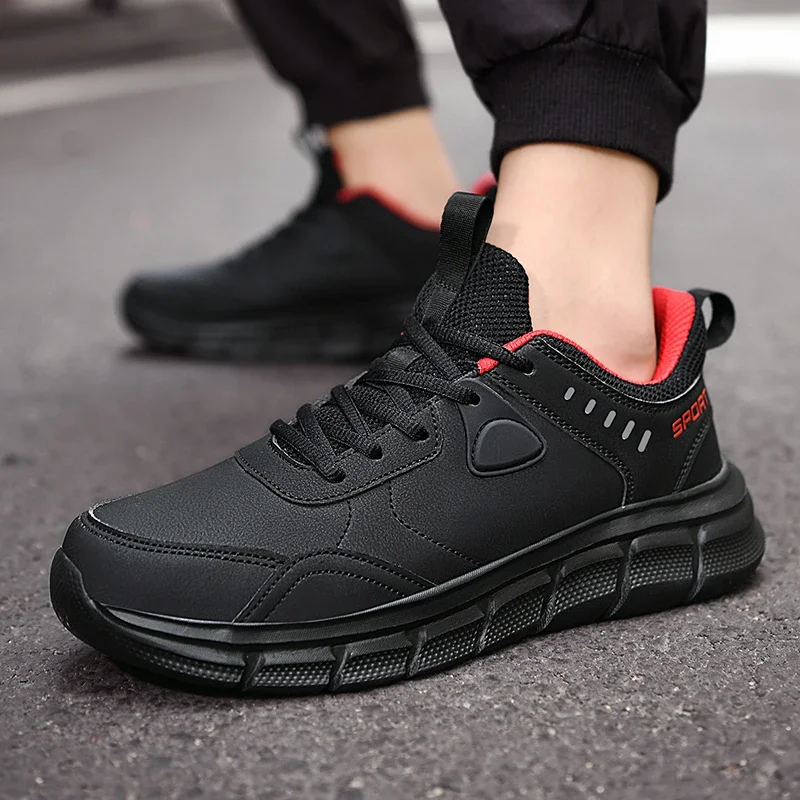 

2024 Men Sport Shoes Leather Running Shoes Outdoor Waterproof Sneakers Men Lightweight Men Athletic Tenis Masculino Esportivo